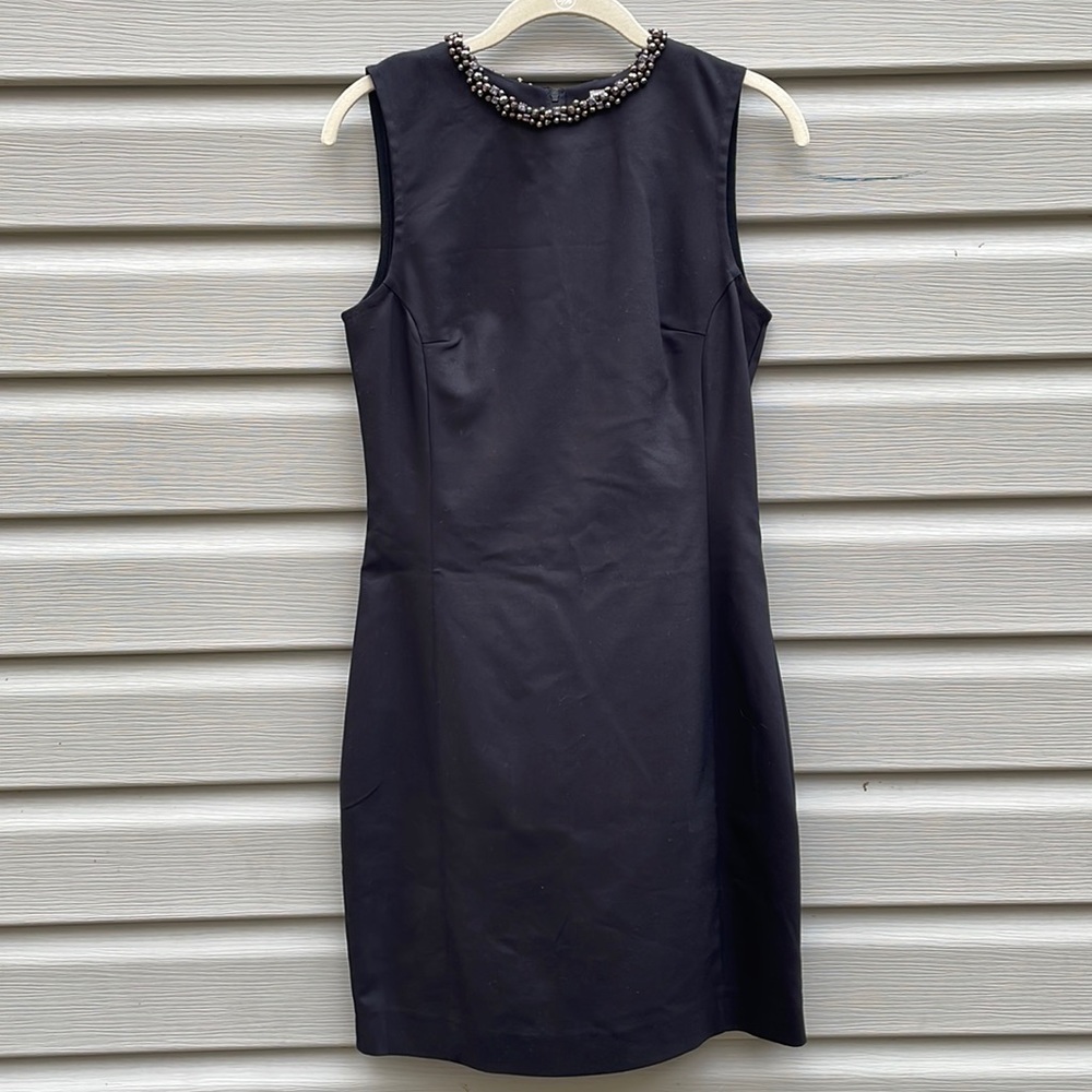 H&M Black Gem Trimmed Sheath Dress